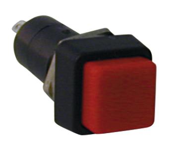 Druck Schalter mit Roter Taste Quadratischer Form