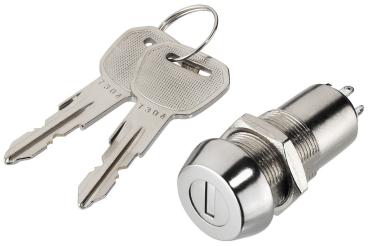 Schlüsselschalter 19mm 1xUm 3Pins / Lötkontakte incl.2 Schlüssel Stabile Ausführung